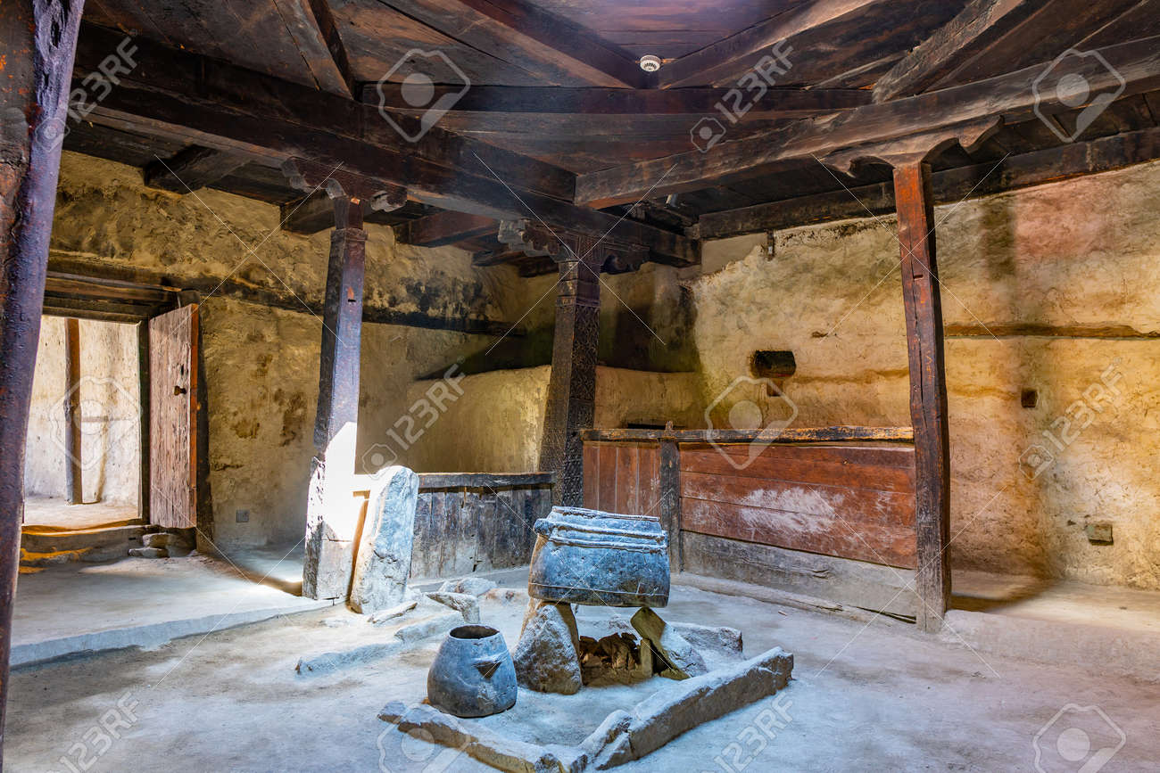 karimabad-altit-fort-breathtaking-picturesque-interior-view-of-the-kitchen-on-a-sunny-blue-sky-day -